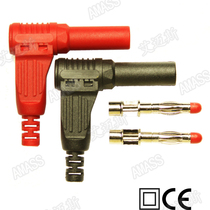 4mm Banana plug with sheath multipurpose pen line 90 degree right angle gun insert pure copper nickel plated