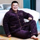 Мужская коралловая бархатная стеганая удерживающая тепло флисовая пижама, большой размер, увеличенная толщина