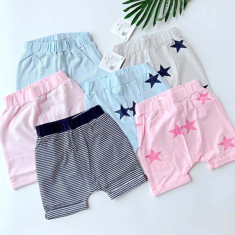 80-110 yards summer baby ammonia cotton shorts big butt pants loose boys and girls open crotch