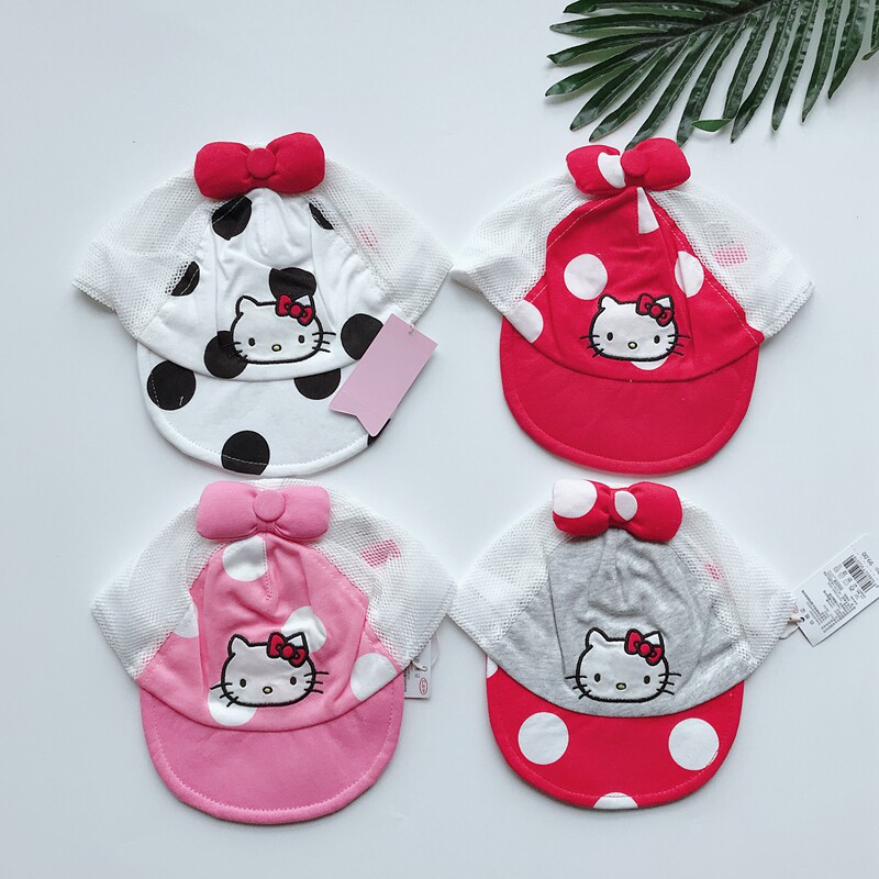 Children's baseball cap spring and summer cat KT sunscreen visor mesh girls hat children's baseball cap tide visor