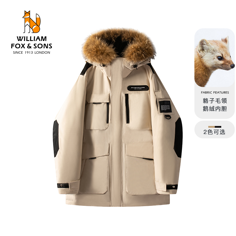British Little Fox 2026 Winter Raccoon Fur Collar Long Outdoor Skiing Goose down Jacket Parka down Jacket British Little Fox 2026 Winter Raccoon Fur Collar Long Outdoor Skiing Goose down Jacket Parka down Jacket
