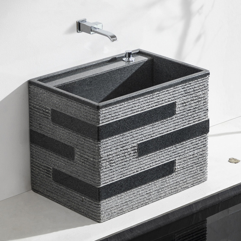 Crown Stone Sinks Natural Stone Floor Style Mop Pool Outdoor Art Mopping Pool Balcony Wash Mop Basin Laundry Pool Custom