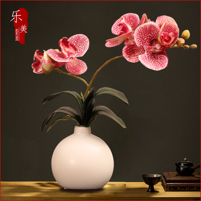 Phalaenopsis simulation floral set ornaments home living room bedroom office desktop fake flower decorations