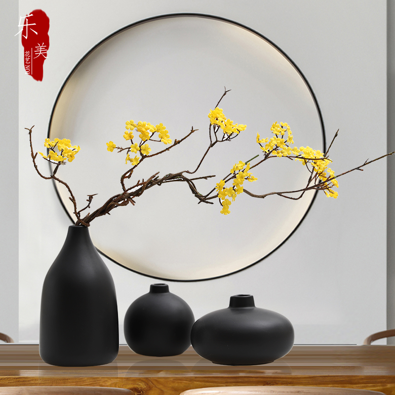 Eurostyle ceramic vase emulated floral art swing piece New Chinese living room Xuanguan TV cabinet Modern minimalist flower arrangement furnishing