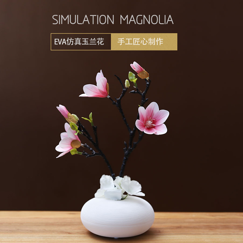 PU Handicraft Orchid Simulation Flower Set Swing Fittings Living room TV cabinet Software Decoration Flower Deposit