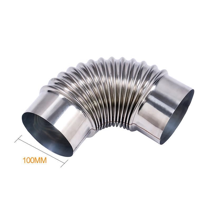 102 stainless steel elbow 100mm diameter special elbow for wood stove corrugated 90 right angle chimney smoke exhaust elbow