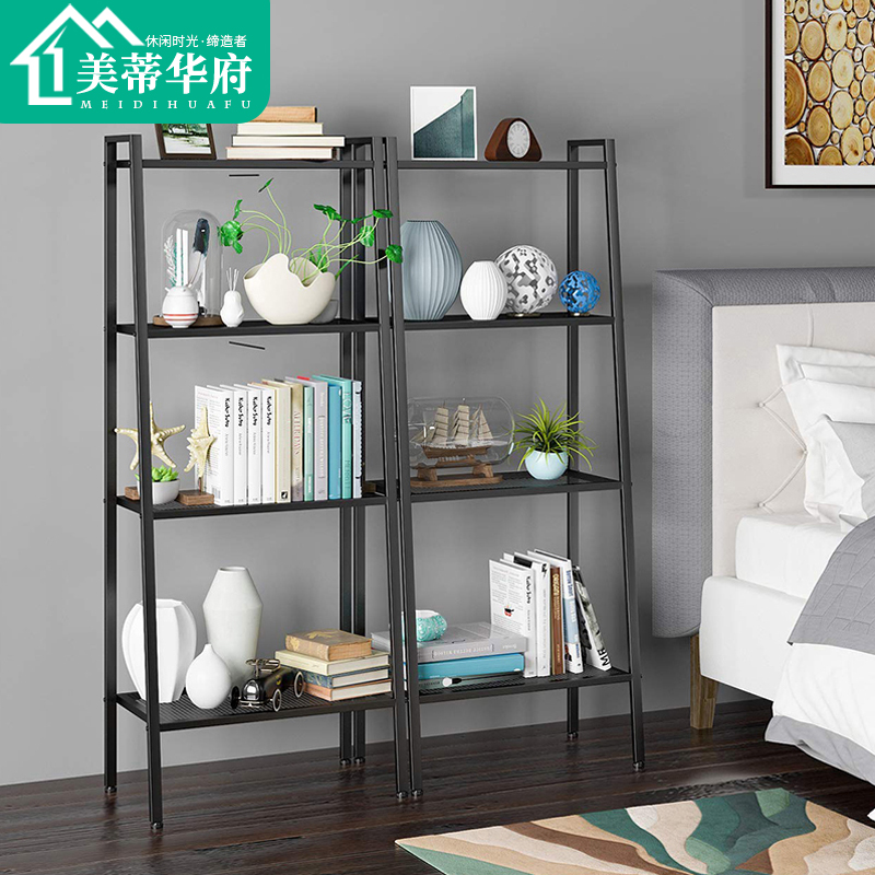 Indoor iron art flower shelf Shelf Balcony Living Room bedroom European-style multilayer bookcase floor leaning against wall minimalist