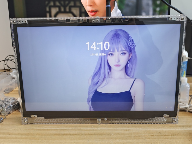 Notebook to Tablet Small Host Can Touch the Screen All-In-One Acrylic Chassis Black Transparent Small Chassis Notebook to Tablet Small Host Can Touch the Screen All-In-One Acrylic Chassis Black Transparent Small Chassis