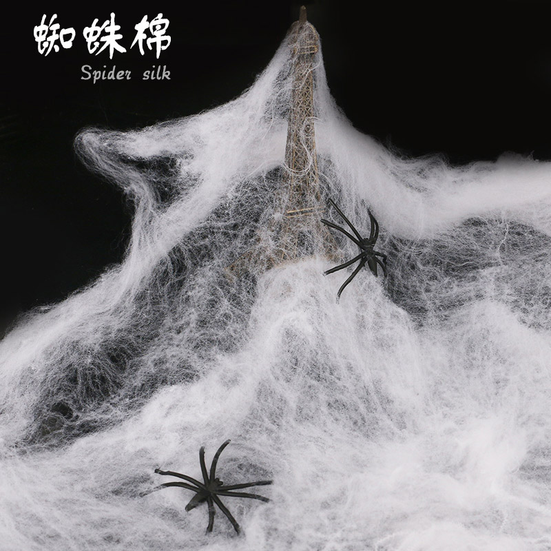 Halloween decoration supplies bar scene spider web cotton props haunted house KTV shopping mall secret room simulation net dress up
