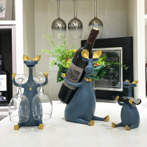 Nordic creative wine rack ornaments home living room light luxury wine cabinet decoration porch home accessories goblet shelf