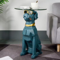 Creative living room floor large ornaments sofa next to the small coffee table housewarming new home gift rogue dog glass small round table