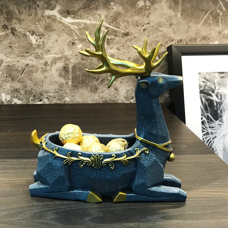 Ornament Nordic deer light luxury entrance door key storage box shoe cabinet living room coffee table decoration home accessories