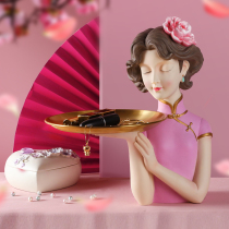 New Chinese ornaments national tide cheongsam cheongsam girl porch key placement table coffee table TV cabinet dressing table storage tray