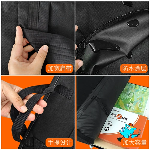 Художественная сумка, доска для рисования для школьников, универсальная портативная вместительная и большая система хранения, черная сумка-органайзер, новая коллекция, надевается на плечо, широкая цветовая палитра