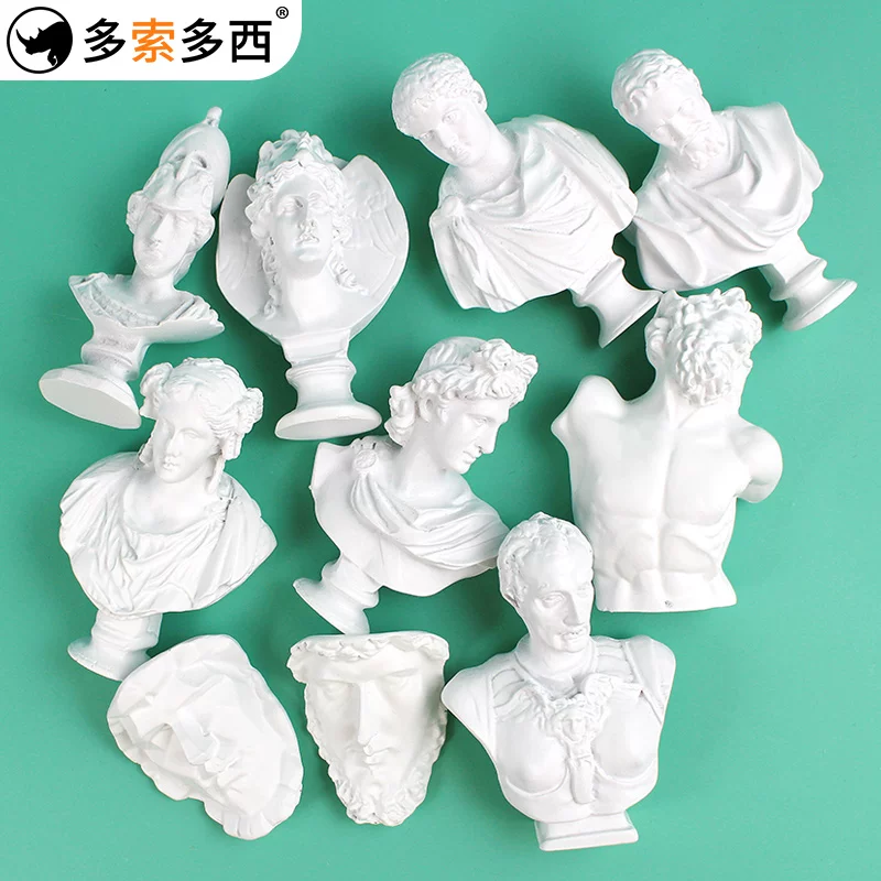 多索多西 Small art minifigure, human head, head sculpture, statue, nail decoration, mold, 10 pieces