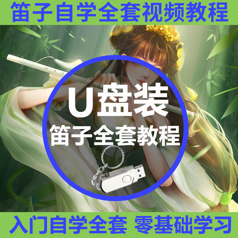 Excellent flute video tutorial UUSB flash drive beginners learn to play flute teaching entry self-study zero-based playing method