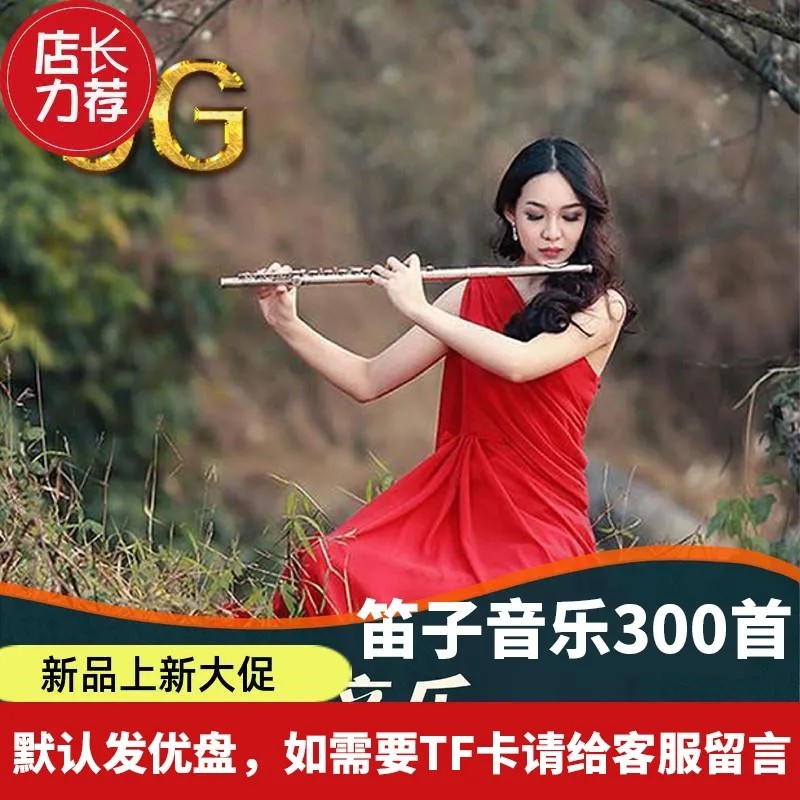 Folk Music Selection Bamboo Flute Long Flute Vehicular U Pan Pure Musical Accompaniment Background Performance Qu MP3 Audio USB with Disc TF Card