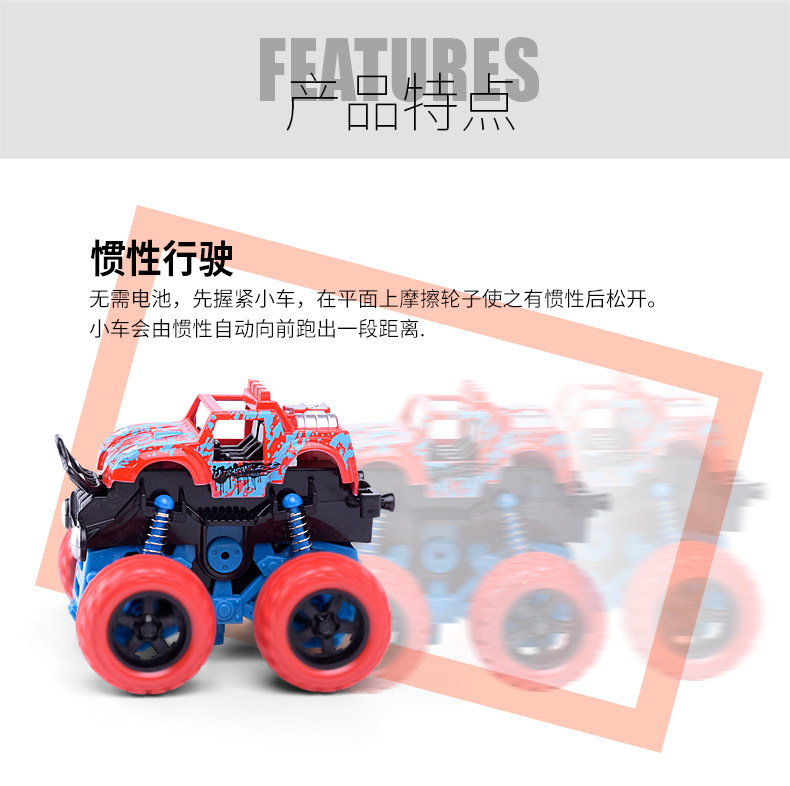 四驱越野玩具车 耐摔惯性小汽车 图3