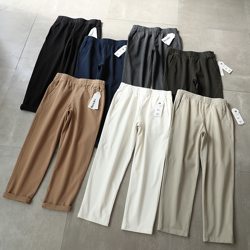 Elasticity is great ~ huge comfortable spring trendseong wild king guest for twill cotton casual straight nine-point radish pants