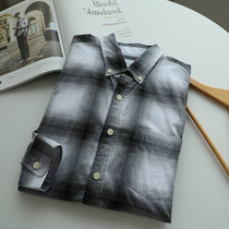 Xiaozhong Gaijia Pure Edge Men's Temperament Leisure Joker Wash Skin-Friendly Soft Waxy Retro Plaid Long Sleeve Shirt