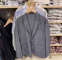 Kitano Us pure original mens commuting all-match washed pole texture light jacket (suit) jacket 426042