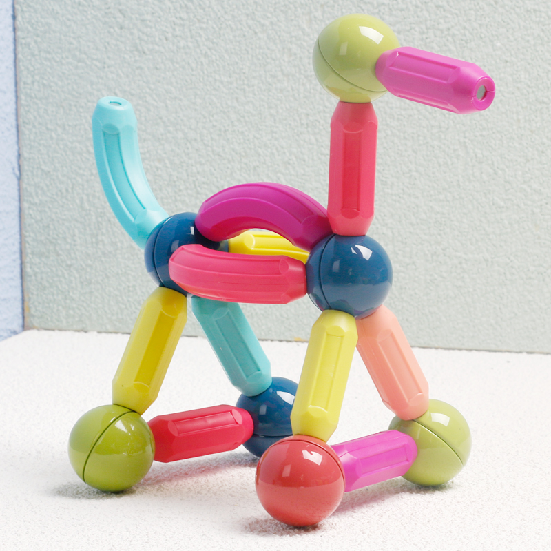 Baby 100 Change Creative Magnetic Stick Children Puzzle Early Education Toy Suction Iron Magnetic Stick 3D Colored Ball Large Grain Building Block