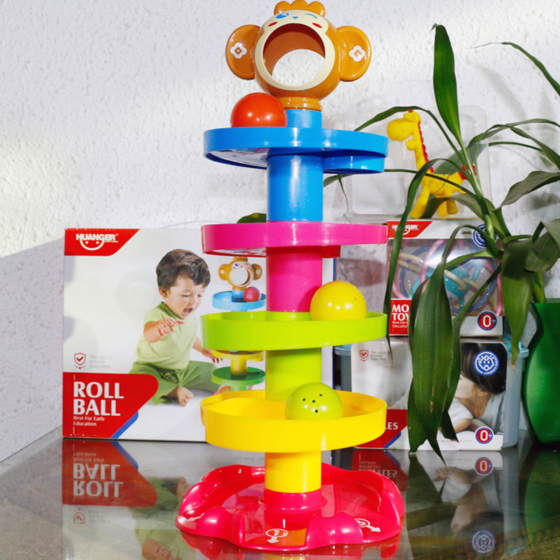 Transfer-Transfer Music Track Ball Stack Leash Rolling Ball Slide Ball Tower Collar Collar Children Puzzle Building Blocks Toddler Toys 1 Year 2