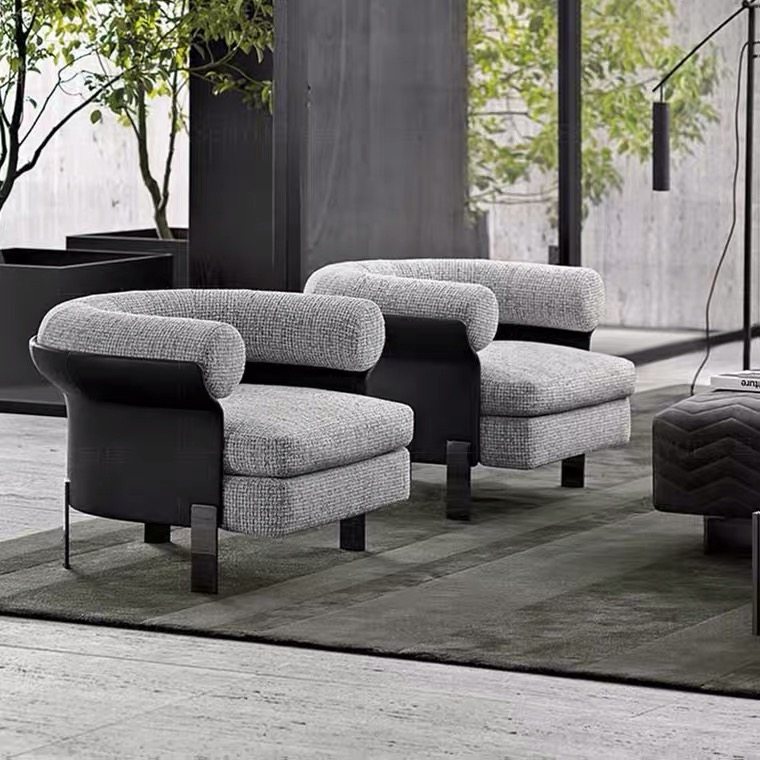 Modern minimalist living room single sofa chair Italian light luxury fabric leisure chair designer reception negotiation tiger chair