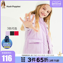 Dinx childrens clothing girls foreign-made cotton-padded clothing short autumn and winter childrens hooded coat warm jacket cotton-padded jacket