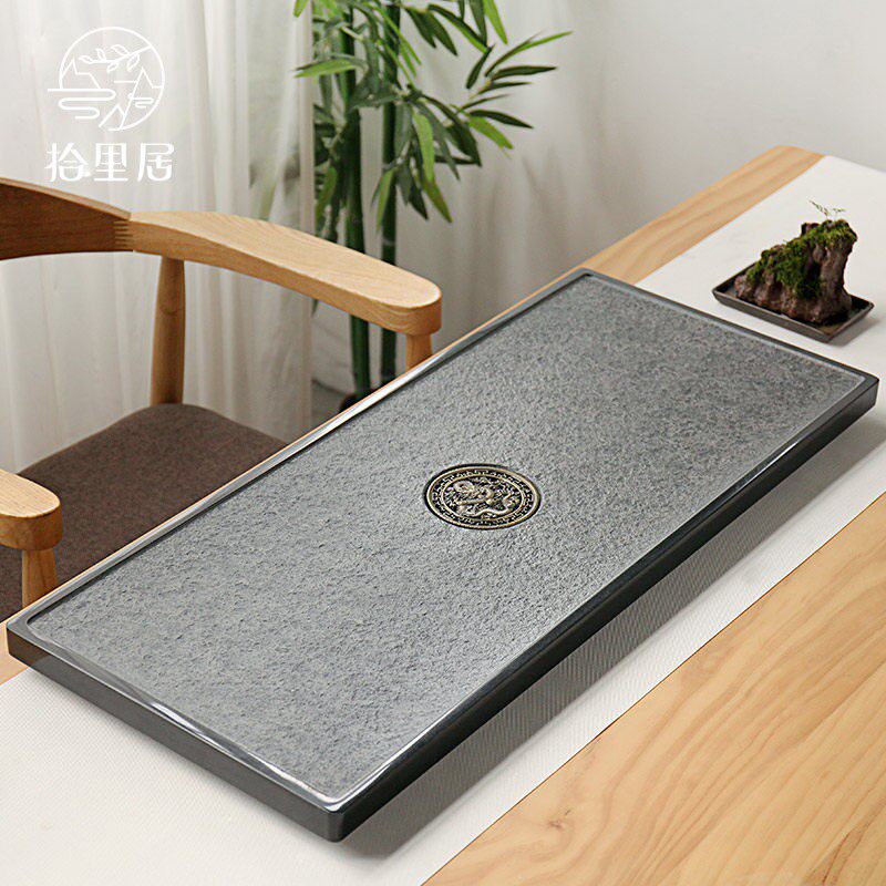 Pick up the inhabitants of creative small tea table high - end tea set of tea set minimal Ujiuji tea plate stone whole block household