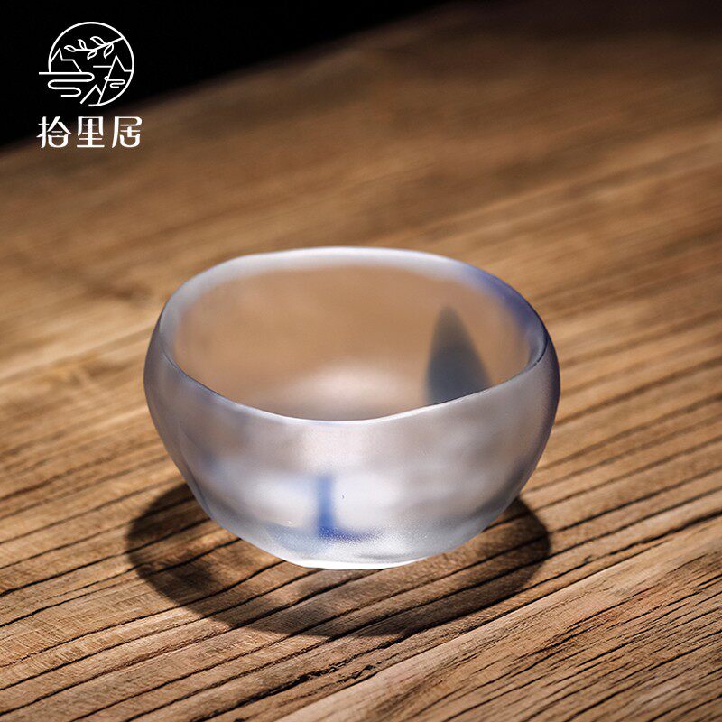 Shiliju Ancient method frozen burnt glass tea cup master cup small tea cup glass kung fu tea cup single cup