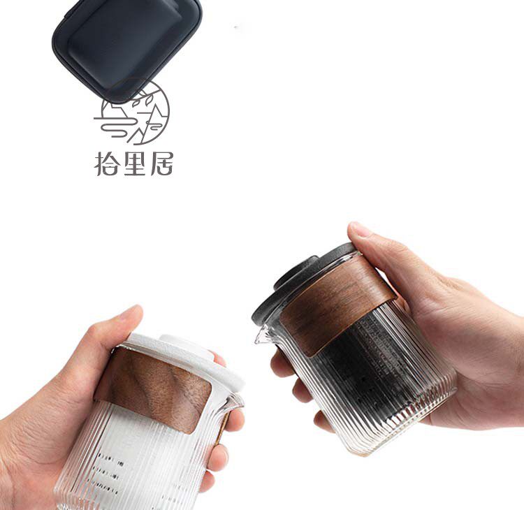 ten livable high end Custom Quick Guest Cup One pot three cups anti-burn ceramic glass portable travel Gongfu tea furniture set