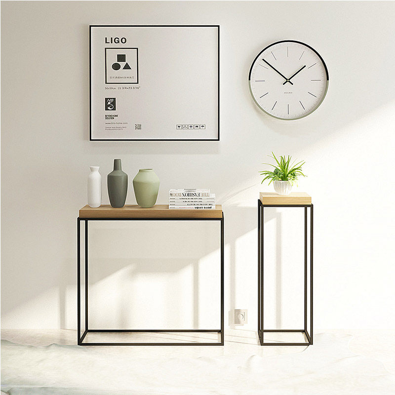 Solid wood entrance table Modern simple living room placed flower rack Slender long cabinet side table against the wall narrow table 30cm wide