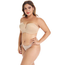 Underwear Big Code Fat MM Invisible Bra Wedding Dress Gown With No-Shoulder Strap Big Chest And Shoulder Special