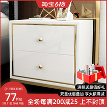 Bedroom nightstand rear modern minimalist baking varnish with drawer lockers light and luxurious gold edge Several containing cabinet corner a few
