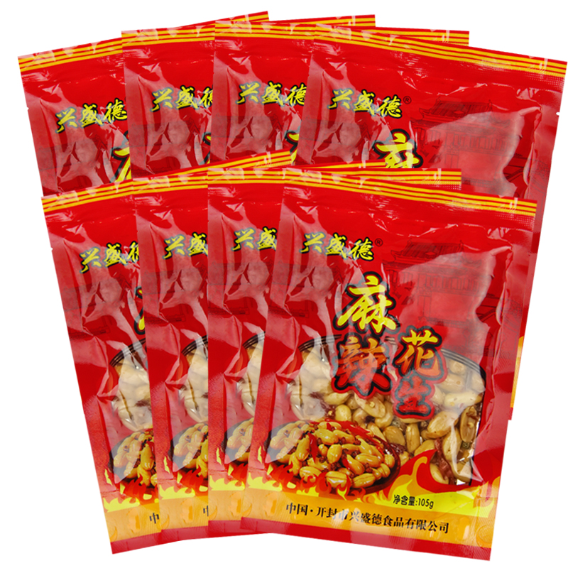 (Flourishing Derby Spicy Peanuts 105g * 8 bags) Henan Kaifeng to produce five fragrant peanuts nut snacks snack