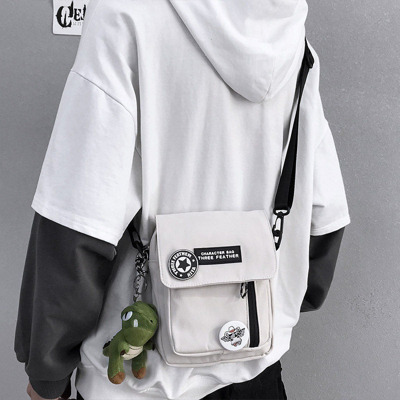Men's Japanese style simple personality sports small crossbody bag