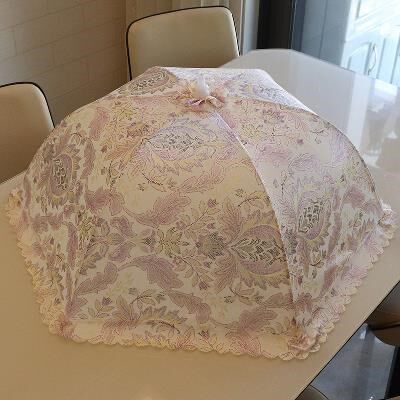 Huake folding cover vegetable cover Mesh yarn on the dining table anti-fly mosquito cover vegetable table small cover household kitchen