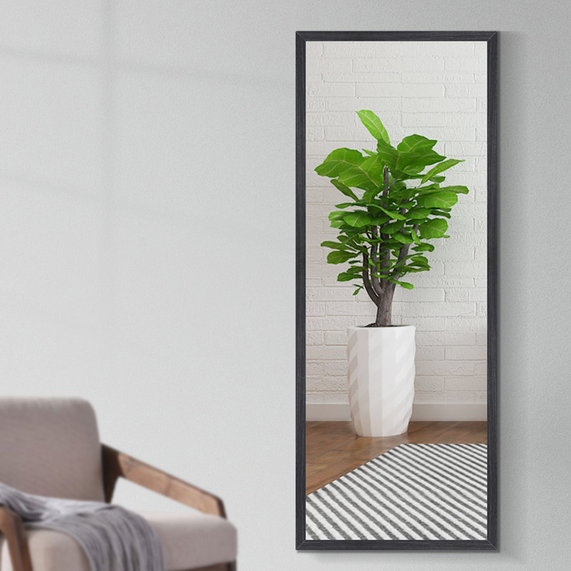 Solid wood full-length mirror wall-mounted mirror wall-mounted full-length mirror home wall-mounted full-length mirror floor-to-ceiling mirror self-adhesive punch-free female