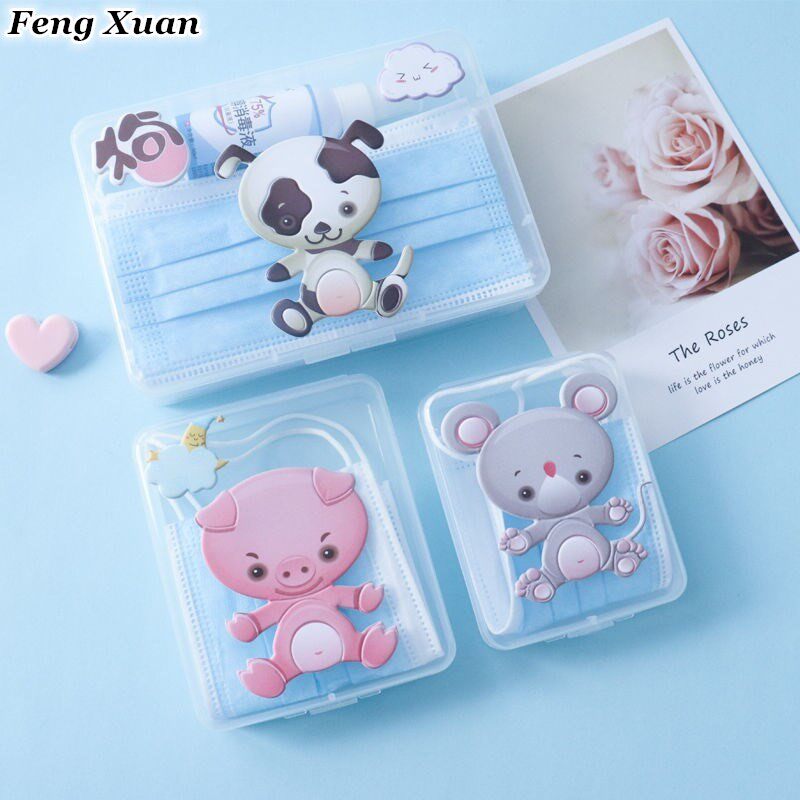 Collection bag for transparent mask containing box students with disposable mask box portable face mask