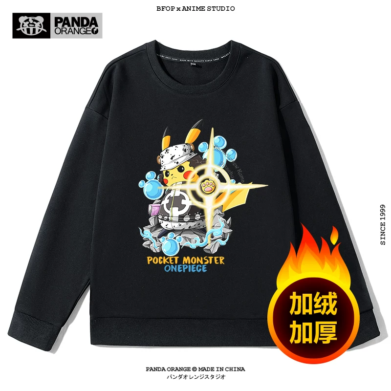 Свитер One Piece ко-брендированный Pokémon Animation Pikachu забавный креативный принт медведь шторм-царь одежда