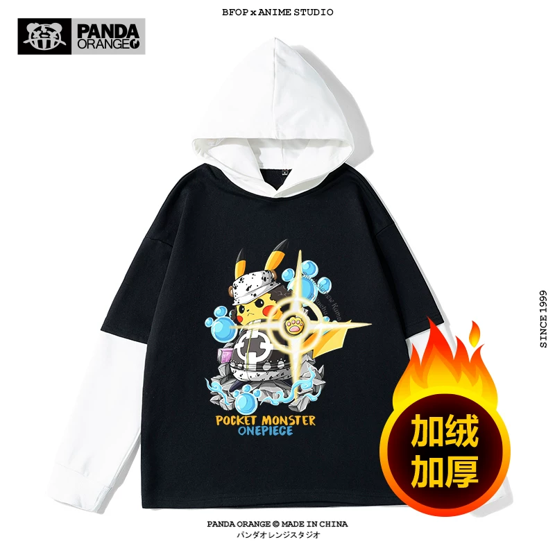 Свитер One Piece ко-брендированный Pokémon Animation Pikachu забавный креативный принт медведь шторм-царь одежда