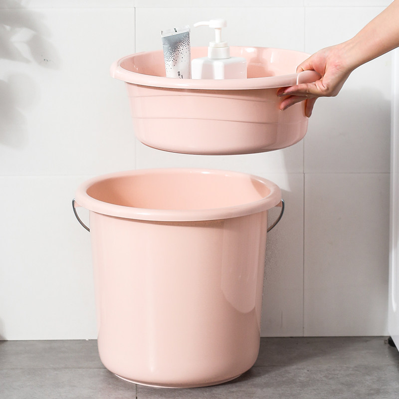 Plastic Bucket Household Water Storage With Thickened Water Storage Barrel Hand Plastic Bucket Student Dorm Laundry Bucket Bath