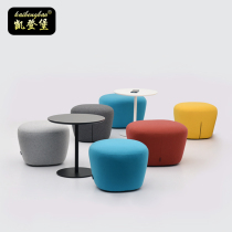 Nordic designer furniture fabric sofa seat changing shoe stool home creative multi-color combination small stool low round stool