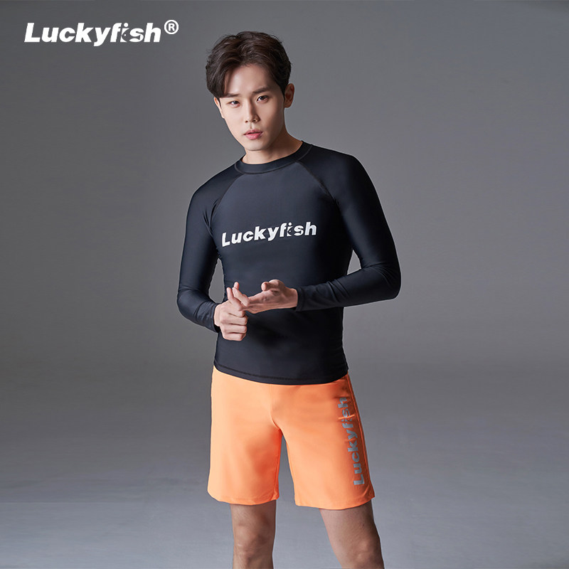 Luckyfish diving suit men's suit split quick-drying swimsuit long sleeves long pants surf suit jellyfish suit