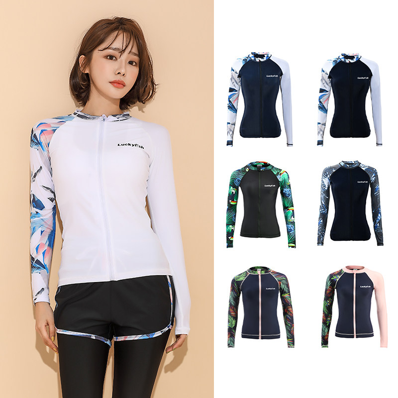 Luckyfish Diving Suit Split Jellyfish Woman Sunscreen Long Sleeve Swimsuit Snorkel Surf Spa Jacket Jacket-Taobao