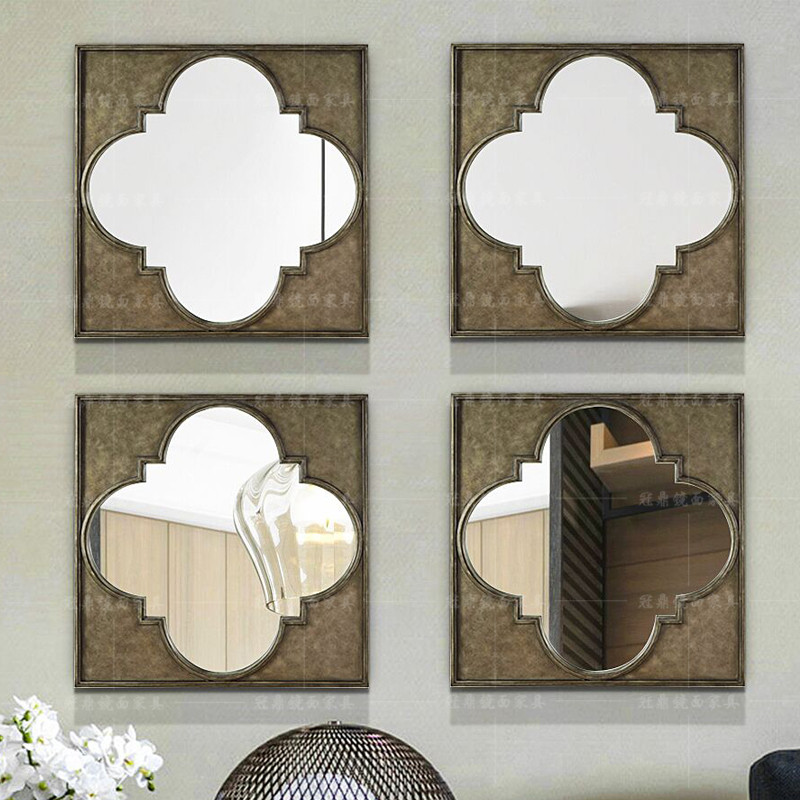 Guanding Inner plum blossom combination mirror Villa dining side mirror creative art mirror sofa background wall creative decorative mirror