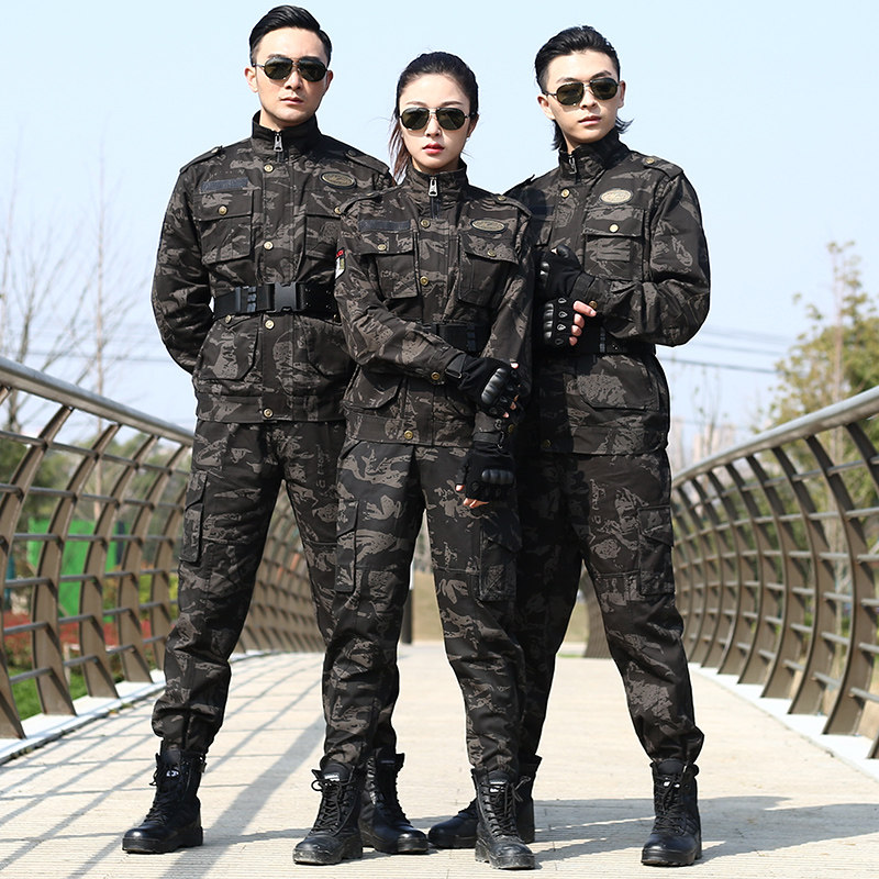 Pure cotton camouflage suit men's new style genuine Spring and Autumn construction site labor protection work clothes women wear-resistant workwear military training clothing