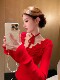 Spring Korean-Style Top, Unique and Super Pretty, Stylish, Age-Reducing, High-End, Soft and Lazy Style, Red Knit Sweater