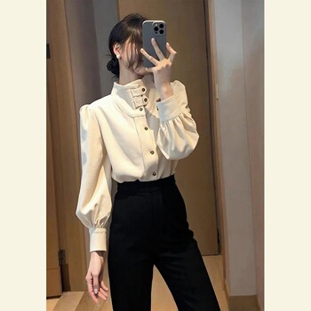 Spring Korean-Style Tops, Unique and Super Stylish, Age-Reducing, Beautiful, Light Luxury, High-End Feel, Commuter White Shirts